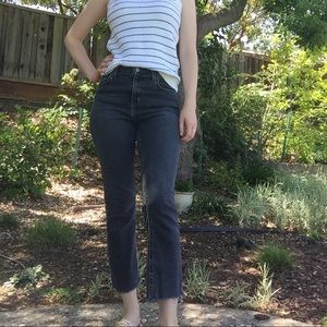 High rise kick flare jeans